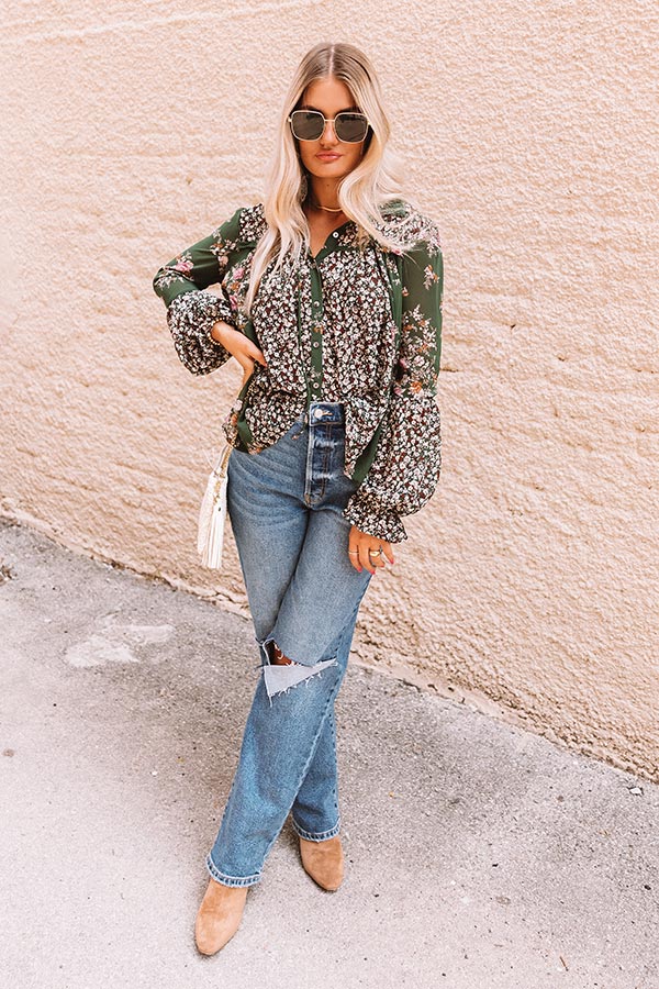 Sweetheart In The City Chiffon Top in Forest Image - 2