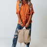 Imported Bubbly Satin Top In Tangerine Image - 1