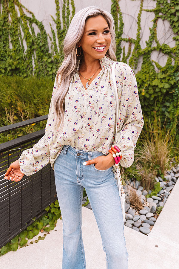 Vineyard Bound Floral Shift Top in Seafoam Image - 3