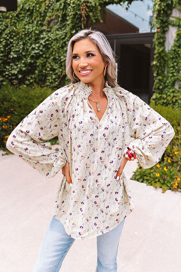 Vineyard Bound Floral Shift Top in Seafoam Image - 5