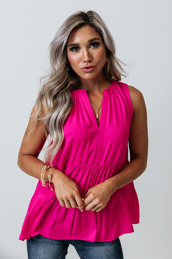 Sweetest Love Shift Top in Fuchsia