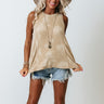 Vacay Ticket Shift Top in Khaki Image - 1