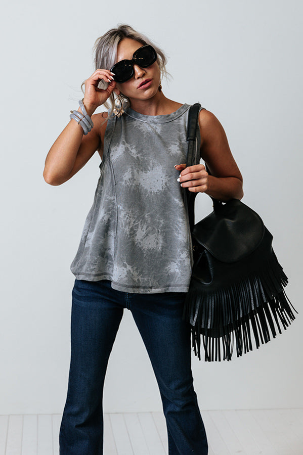 Vacay Ticket Shift Top in Charcoal Image - 2