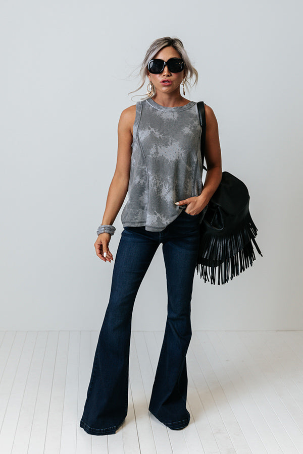 Vacay Ticket Shift Top in Charcoal Image - 1