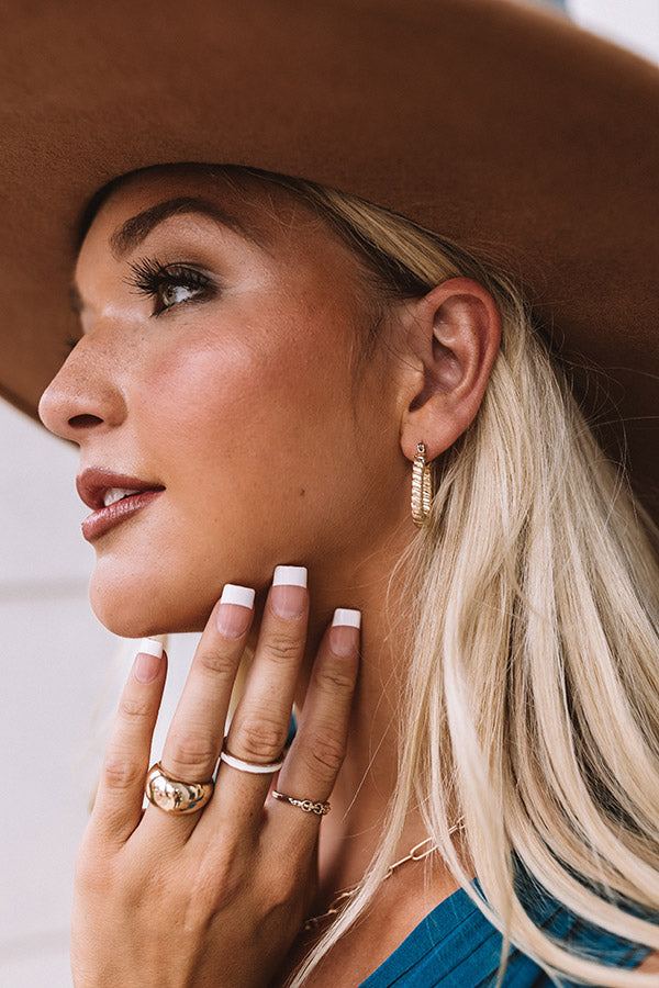 Belle Twisted Metal Square Hoop Earrings