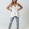 Soft Smiles Babydoll Top in White Image - 1