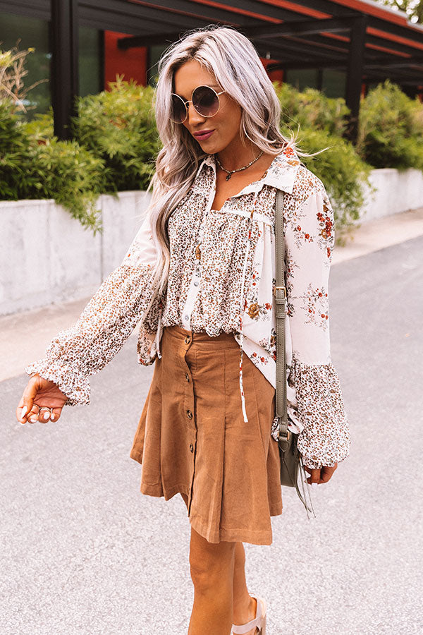 Sweetheart In The City Chiffon Top in Cream