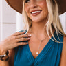 Sabrina Rhinestone Cabochon Y Necklace Image - 1