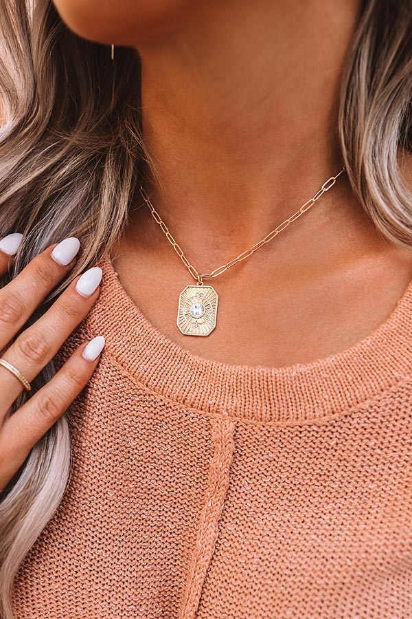 Summer Rhinestone Pendant Necklace Image - 2