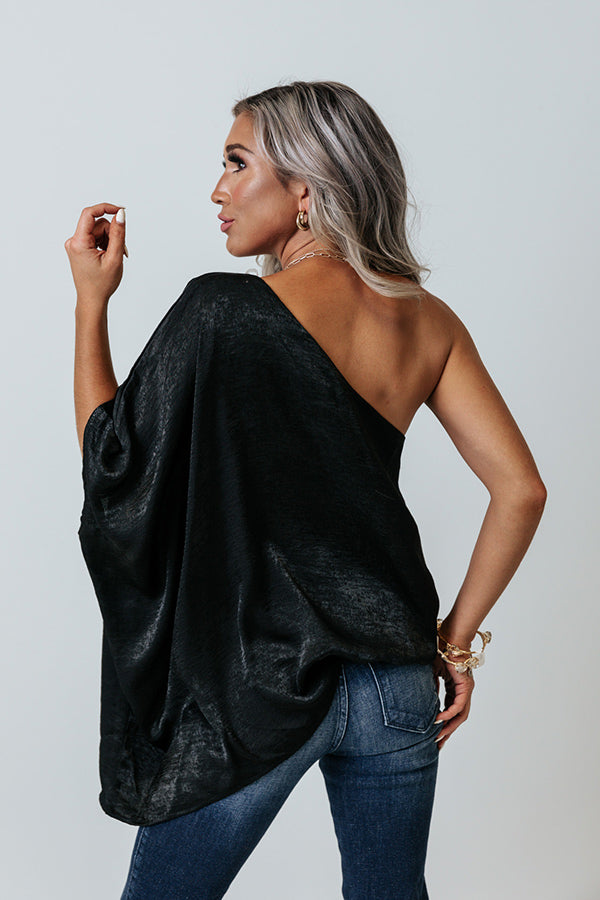 Catwalk Crush Satin Top In Black Image - 4