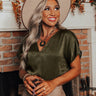Luxe And Lovely Shift Top In Martini Olive Image - 1