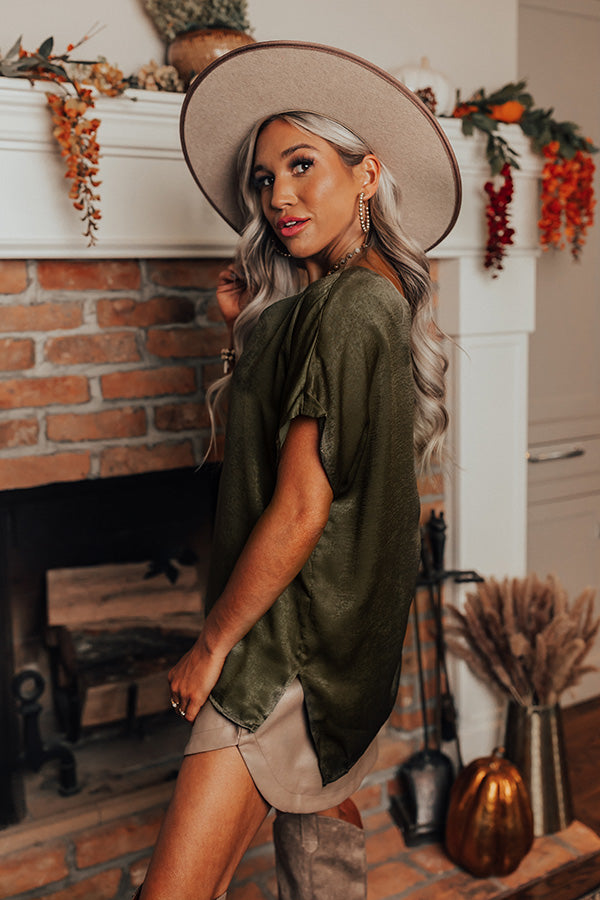 Luxe And Lovely Shift Top In Martini Olive Image - 5