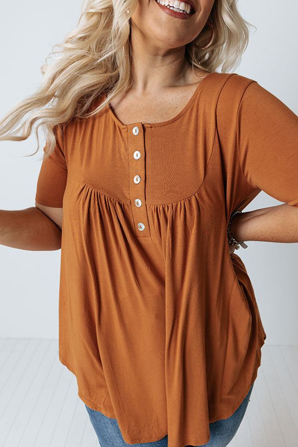 Follow Your Lead Shift Top In Pumpkin Curves Image - 2