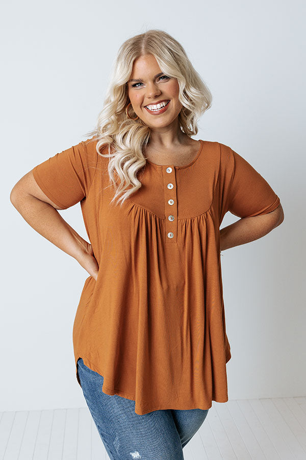 Follow Your Lead Shift Top In Pumpkin Curves Image - 1