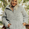 Fireside Crackle Sherpa Pullover In Olive Curves Image - 1