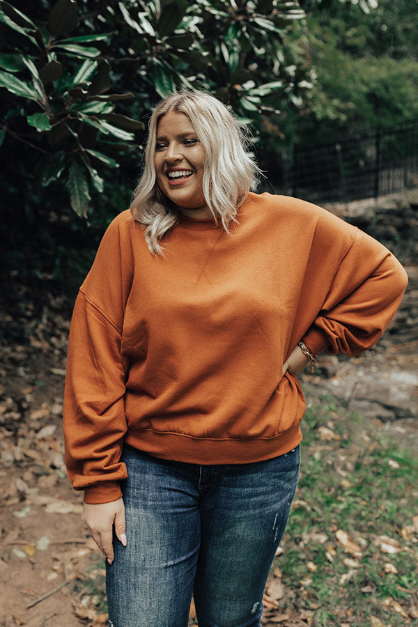 Coffee Order Sweatshirt In Rust Curves Image - 2