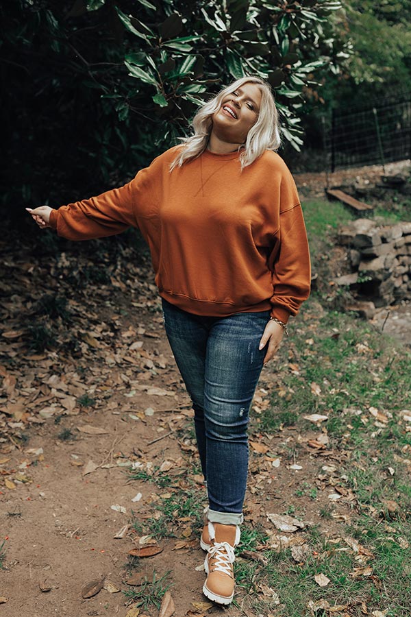 Coffee Order Sweatshirt In Rust Curves Image - 1