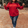 Waiting For Flurries Knit Sweater In Red Curves Image - 1