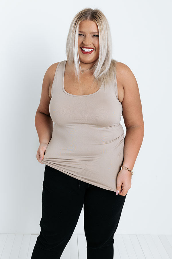 Basic Instincts Seamless Tank In Warm Taupe Curves Image - 1
