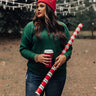 Waiting For Flurries Knit Sweater In Hunter Green Curves Image - 1