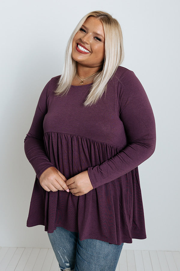 Take Me As I Am Babydoll Top In Purple Curves Image - 3