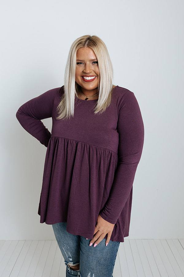 Take Me As I Am Babydoll Top In Purple Curves Image - 1