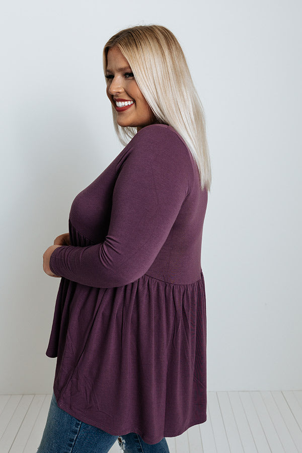 Take Me As I Am Babydoll Top In Purple Curves Image - 5