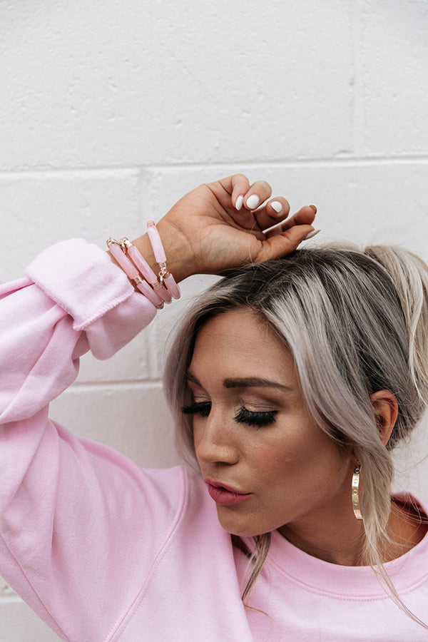 With Me Forever Marble Bracelet In Pink