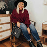 Lovely Chill Sweatshirt In Maroon Curves Image - 1
