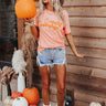 Hello Pumpkin Graphic Tee In Peach Image - 1