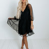 Best Merlot Babydoll Dress In Black Image - 1