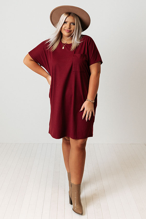 Seasonal Rhythm T-Shirt Dress In Wine Curves Image - 1