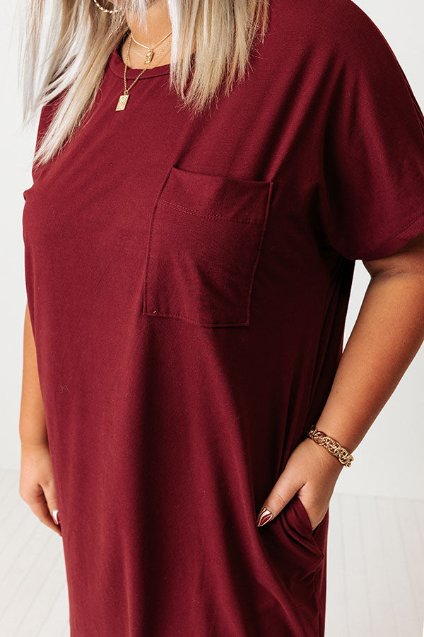 Seasonal Rhythm T-Shirt Dress In Wine Curves Image - 4