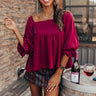 Lipstick And Lattes Top In Wine Image - 1
