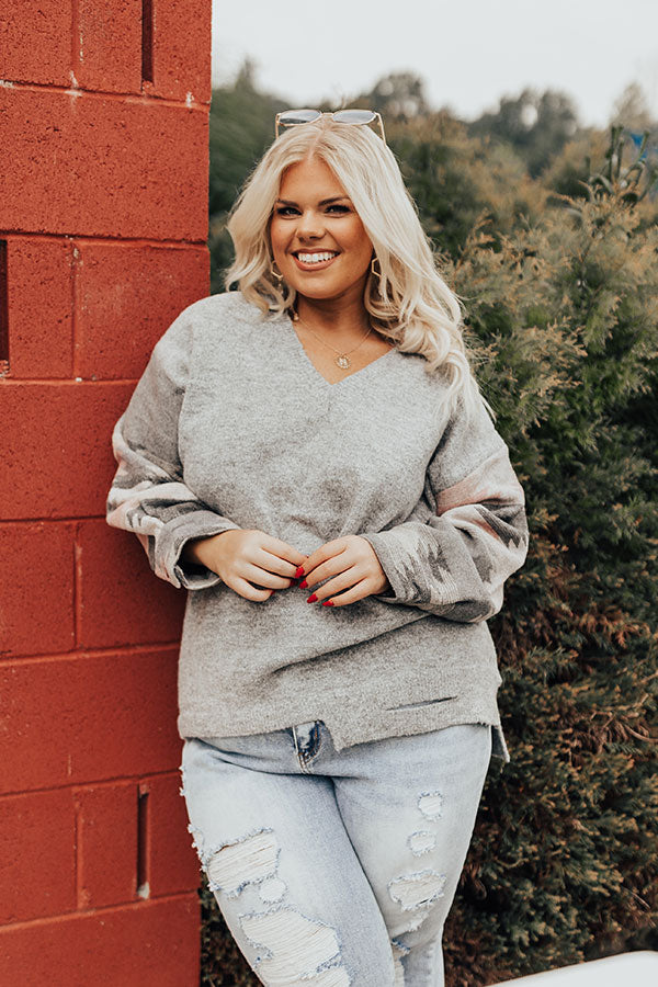 Montana On My Mind Sweater In Grey   Curves Image - 2