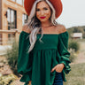 Lipstick And Lattes Top In Hunter Green Image - 1
