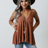 Soft Smiles Babydoll Top in Cinnamon Image - 1