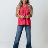 Never Alone Babydoll Top In Raspberry Image - 1