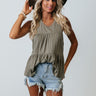 Never Alone Babydoll Top In Sage Image - 1