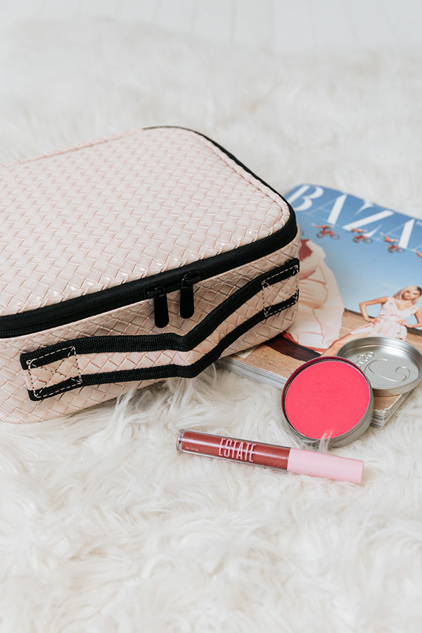 Glisten up Woven Cosmetic Bag In Rose Quartz Image - 1