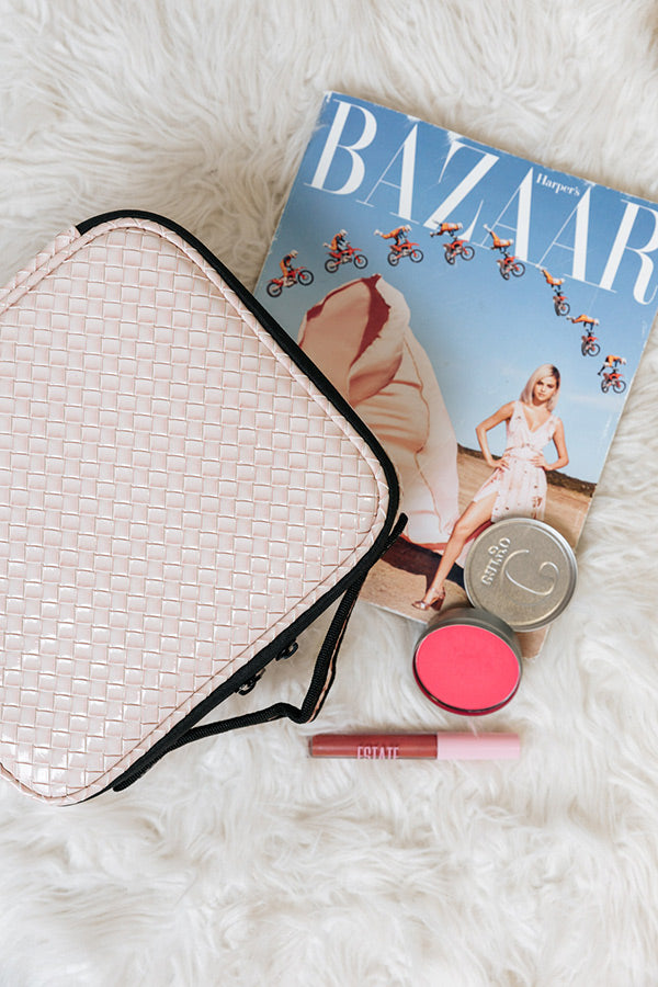 Glisten up Woven Cosmetic Bag In Rose Quartz Image - 1