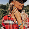 Kendra Scott Mallory Gold Stud Earrings in Variegated Turquoise Magnesite Image - 1