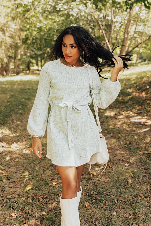 Smoky Mountain Resort Sweater Dress In Aqua Image - 3