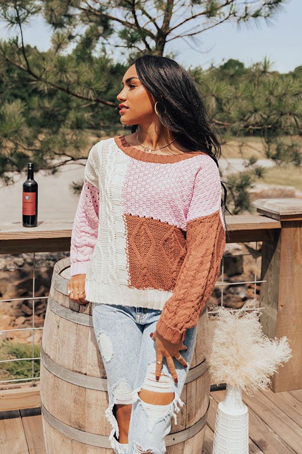 Lost In Layers Color Block Sweater In Purple Image - 1