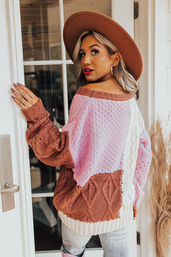 Lost In Layers Color Block Sweater In Purple Image - 1