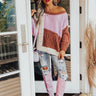 Lost In Layers Color Block Sweater In Purple Image - 1