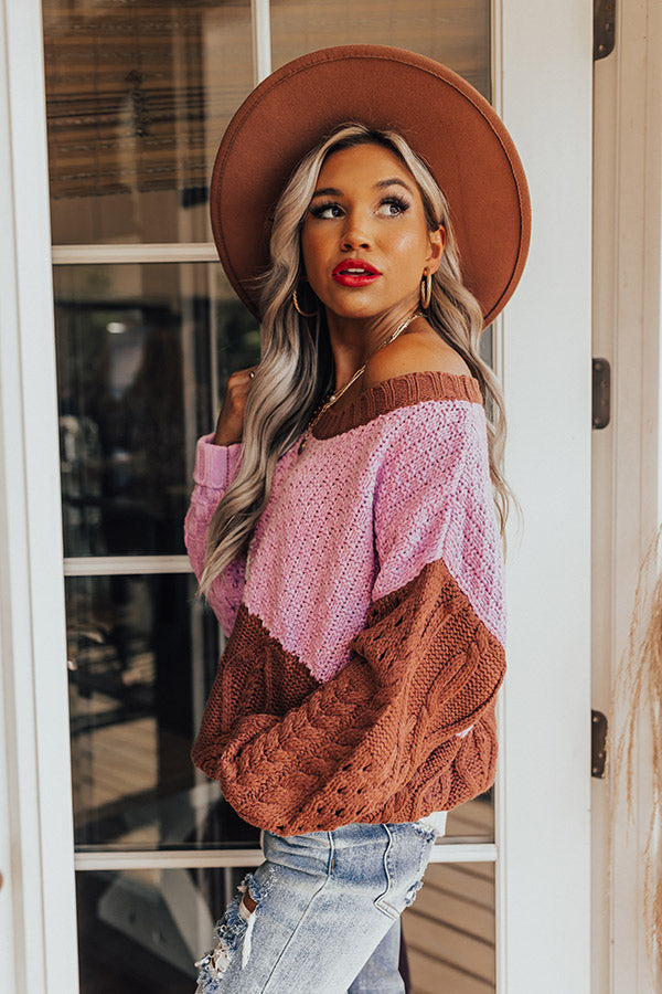 Lost In Layers Color Block Sweater In Purple Image - 1