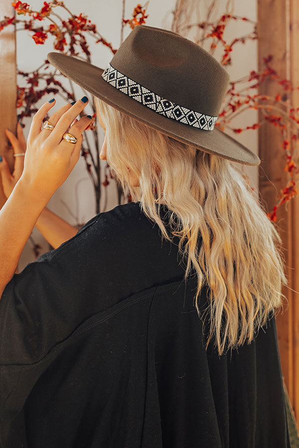 Easily Empowered Felt Fedora In Dark Martini Olive