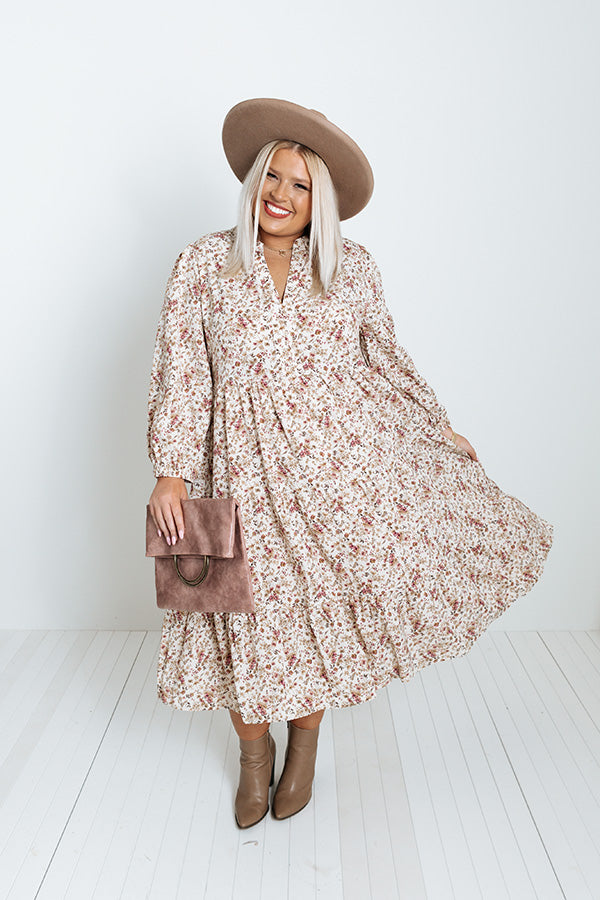 Tea And Crumpets Floral Midi In Cream Curves Image - 1