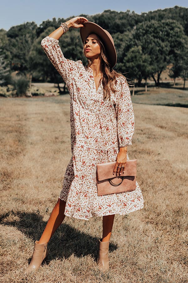 Tea And Crumpets Floral Midi In Cream Image - 2
